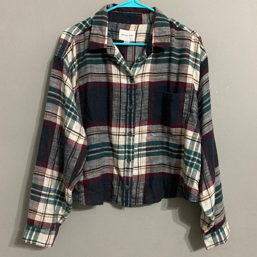 NWT American Eagle Crop Flannel